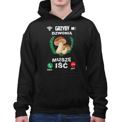 BLUZA Z KAPTUREM grzybowa GRZYBY DZWONIĄ